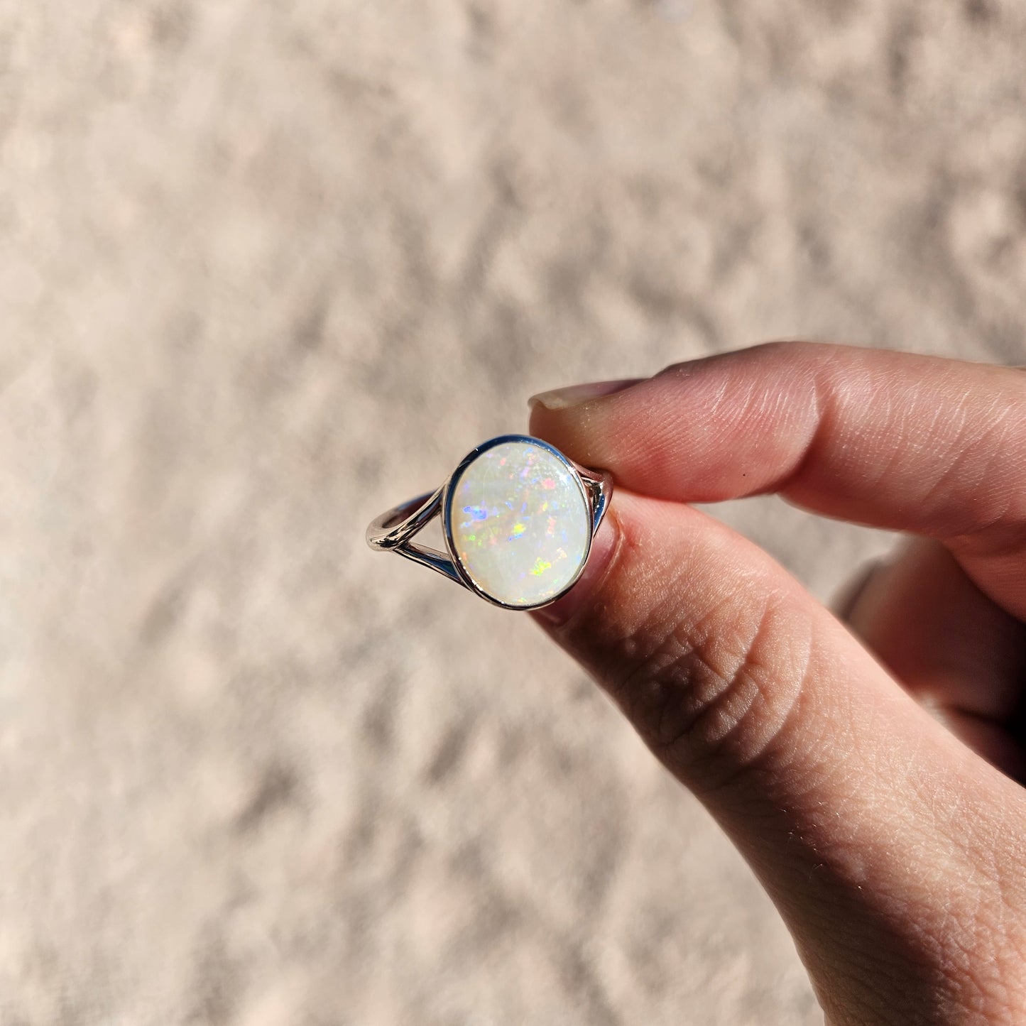 Sterling Silver Opal Ring