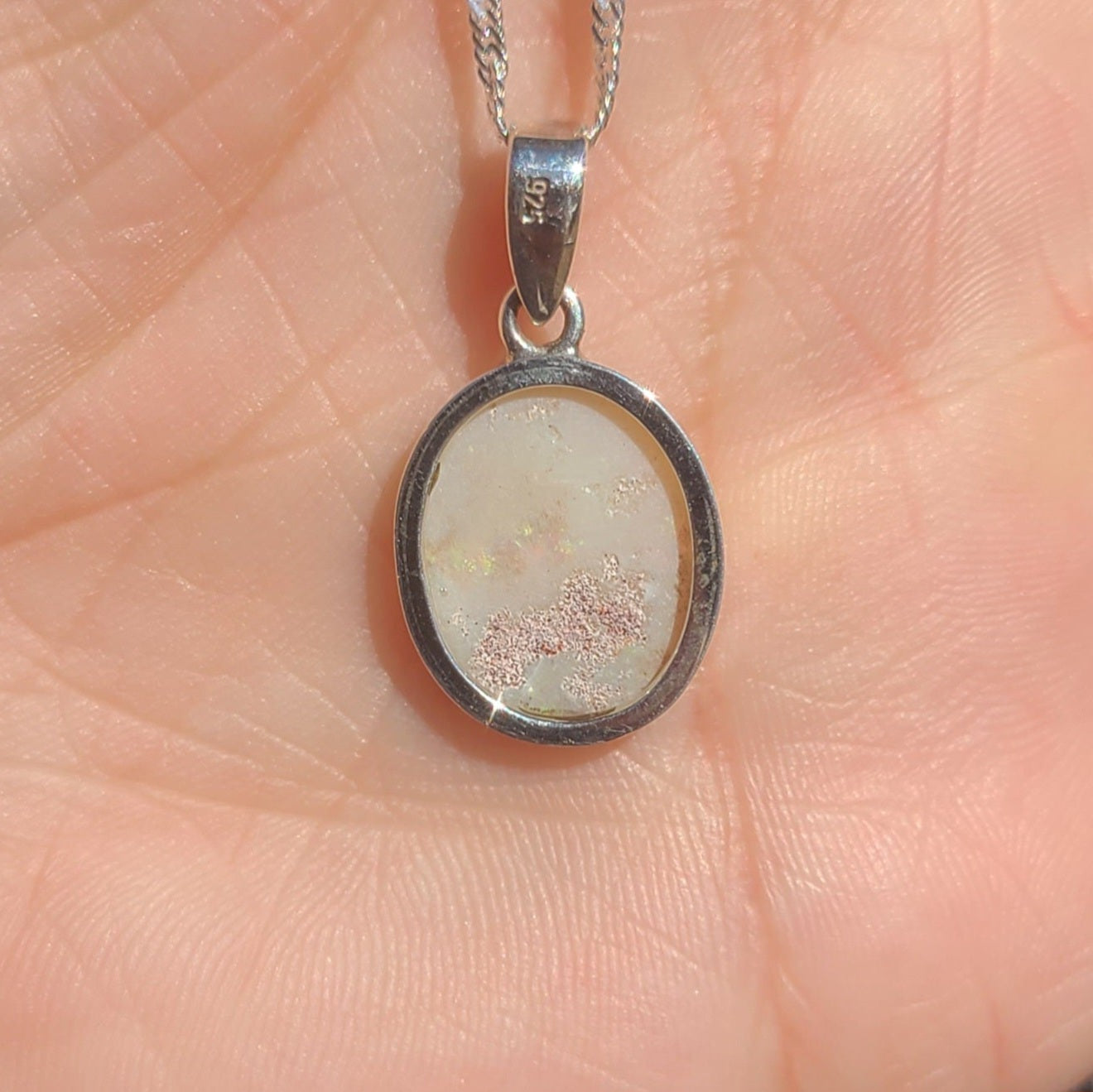 Oval Light Opal Pendant
