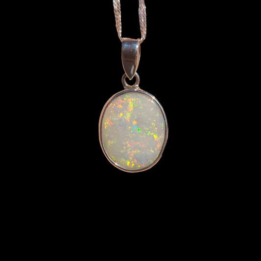 Oval Light Opal Pendant