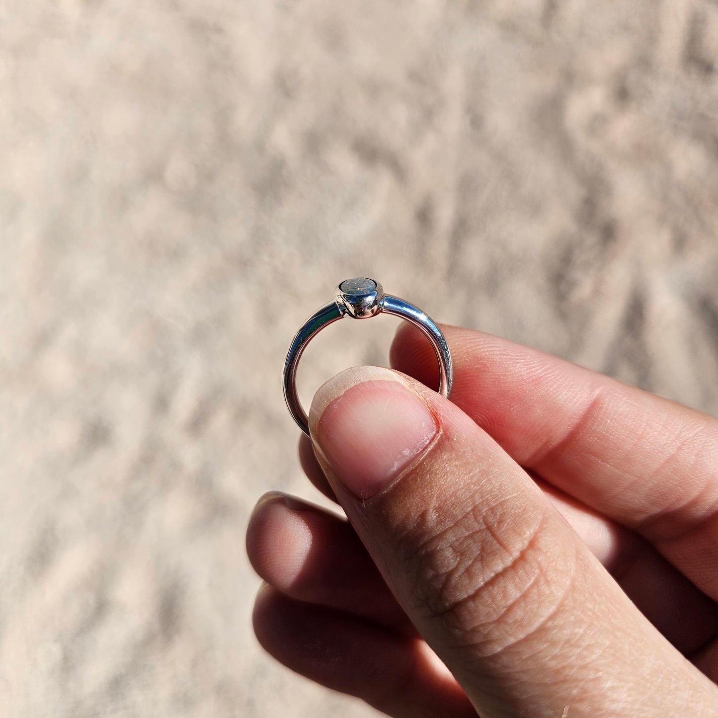 Sterling Silver Doublet Opal Ring