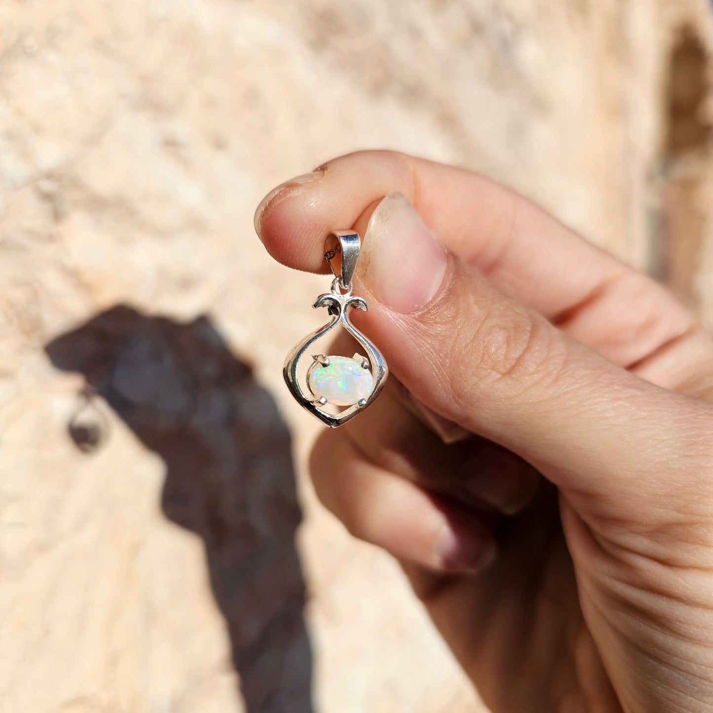 Sterling Silver Opal Pendant