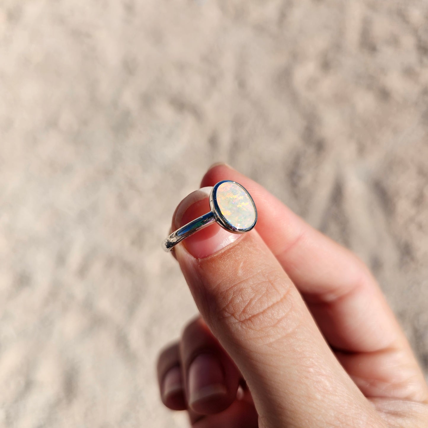 Sterling Silver Opal Ring