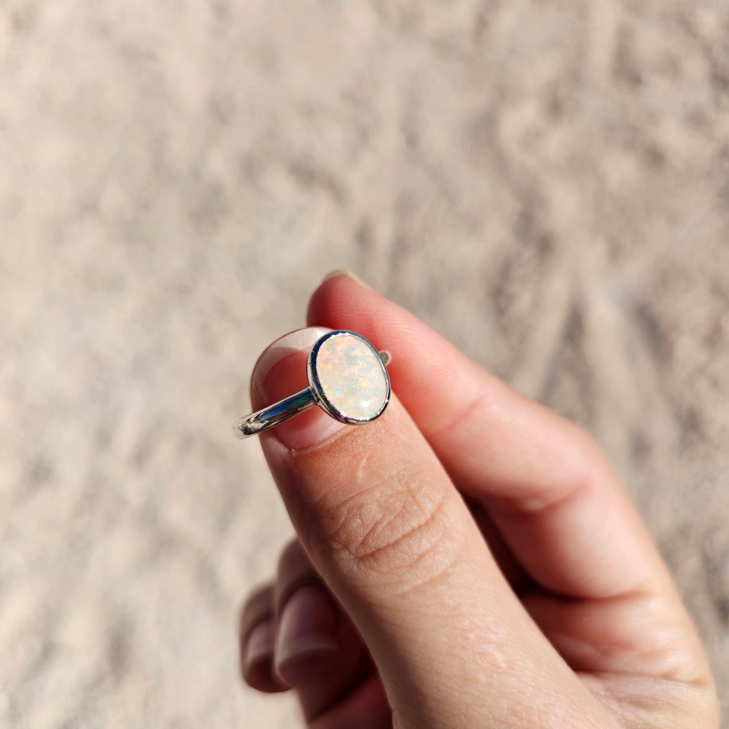 Sterling Silver Opal Ring