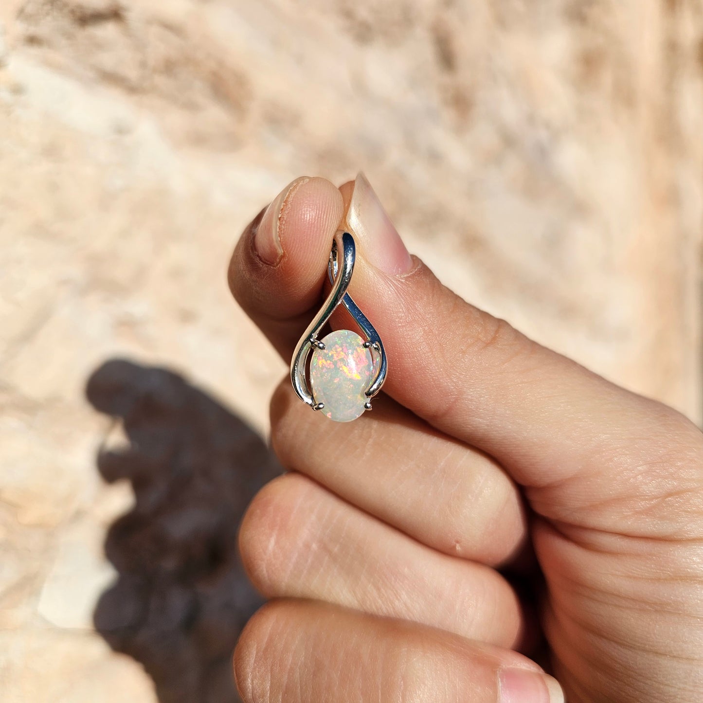 Sterling Silver Opal Pendant