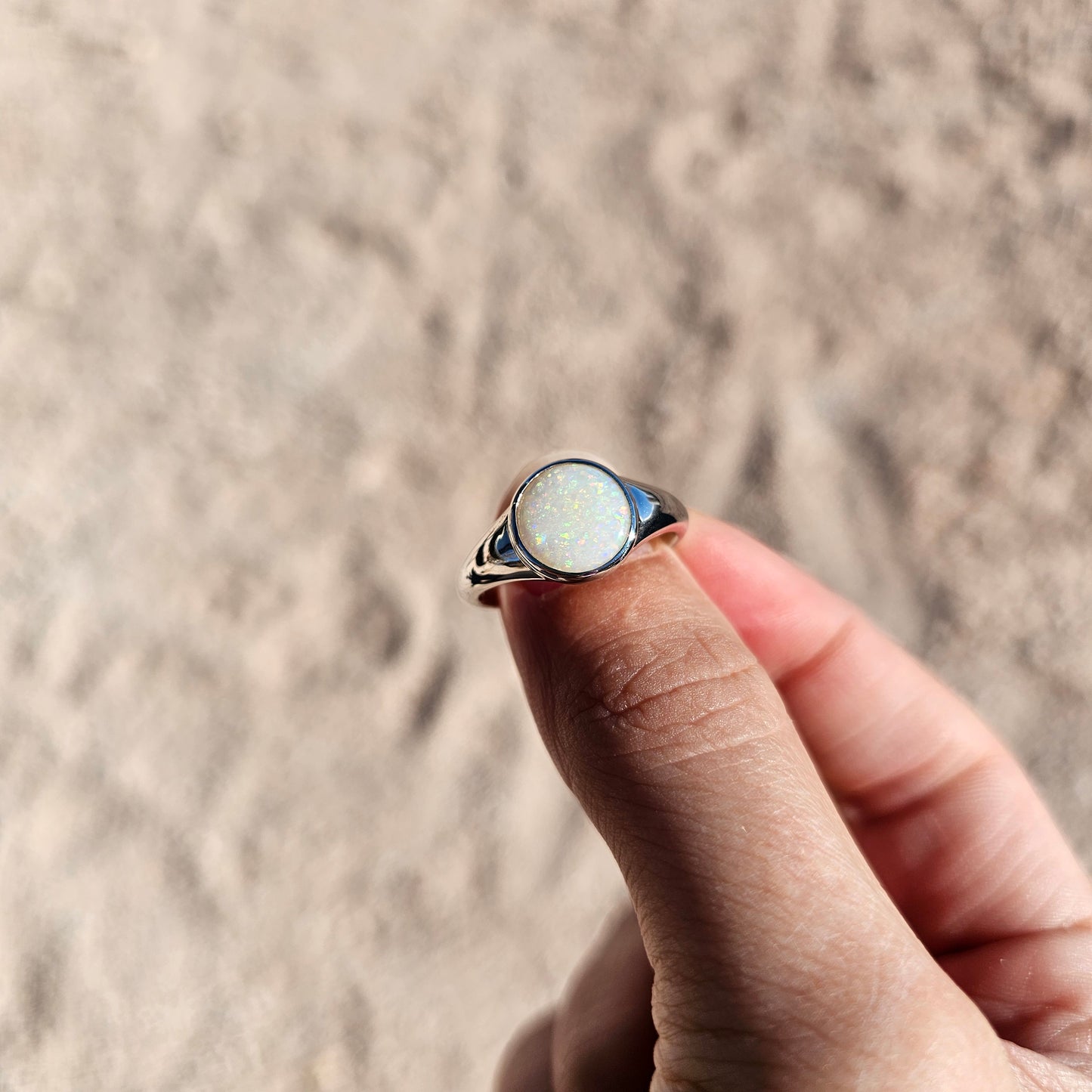 Sterling Silver Opal Ring