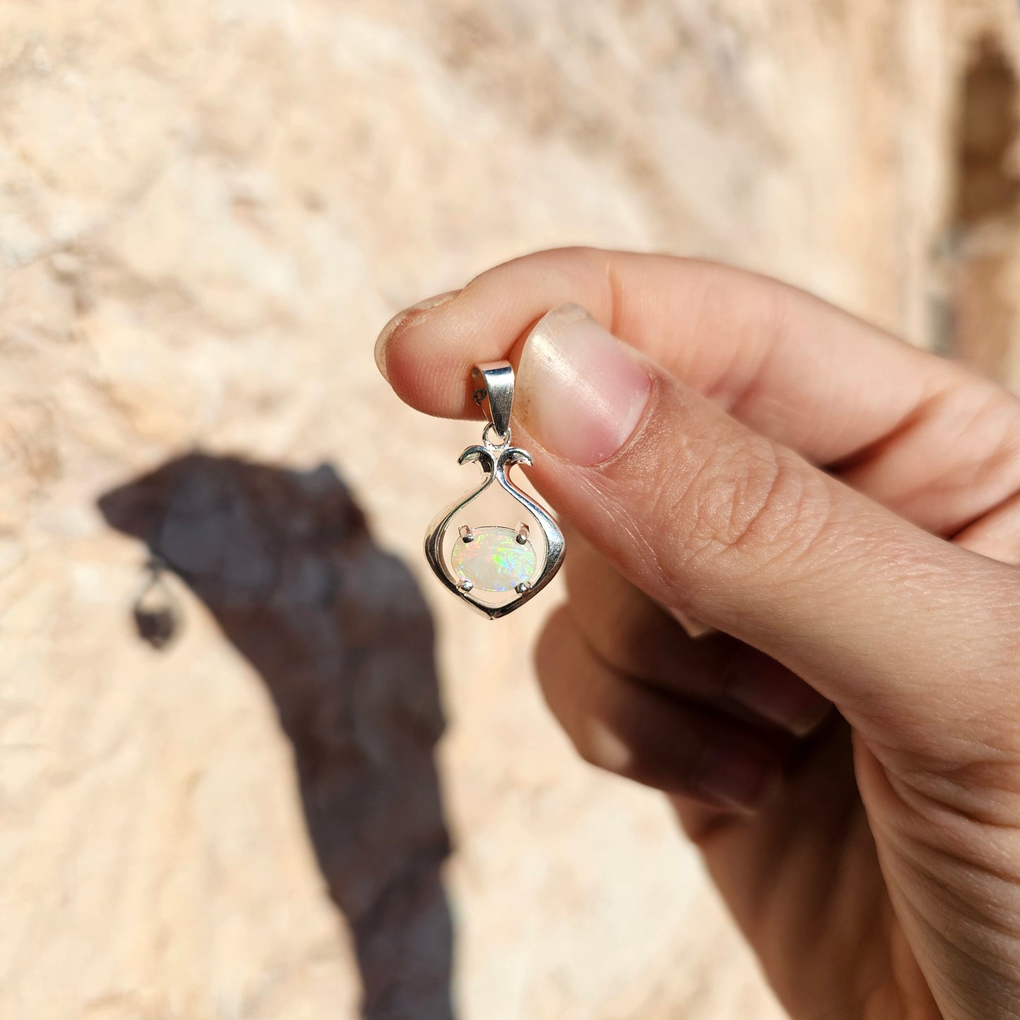 Sterling Silver Opal Pendant
