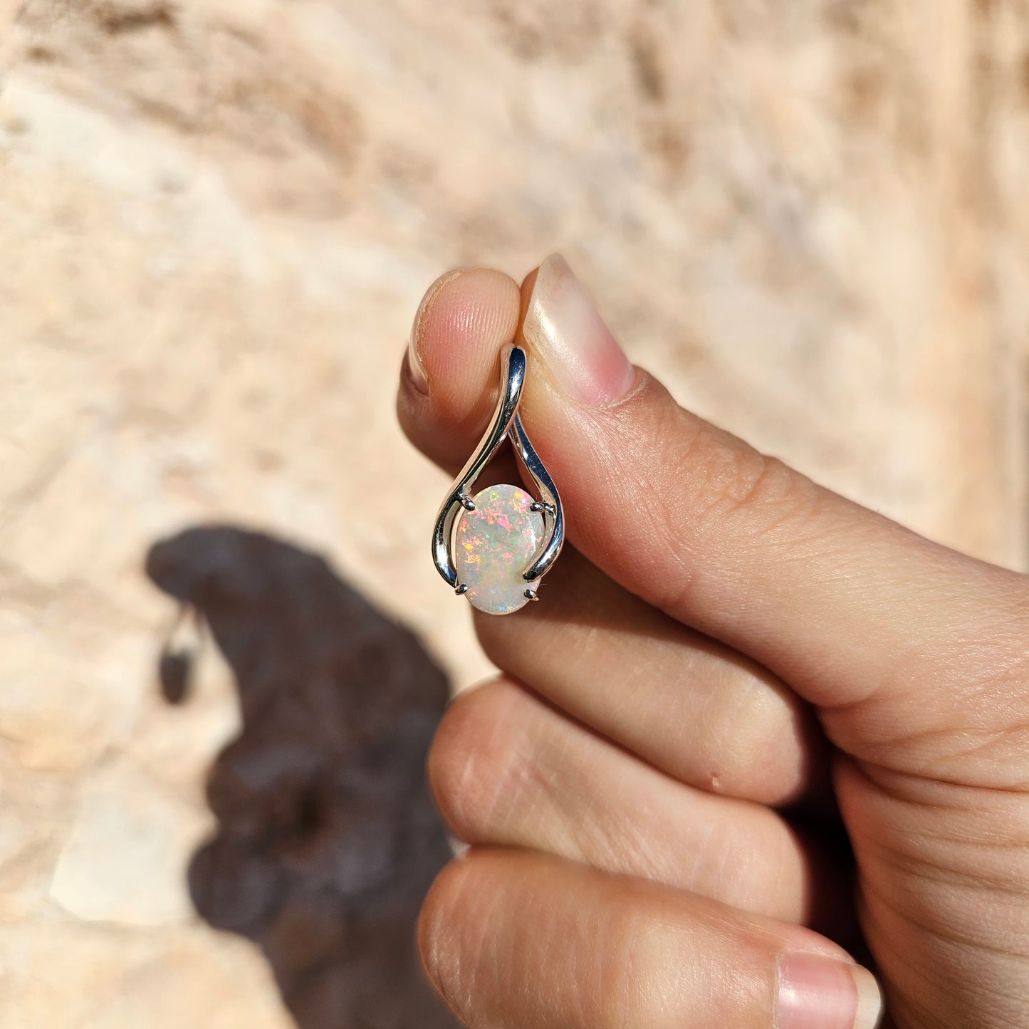 Sterling Silver Opal Pendant