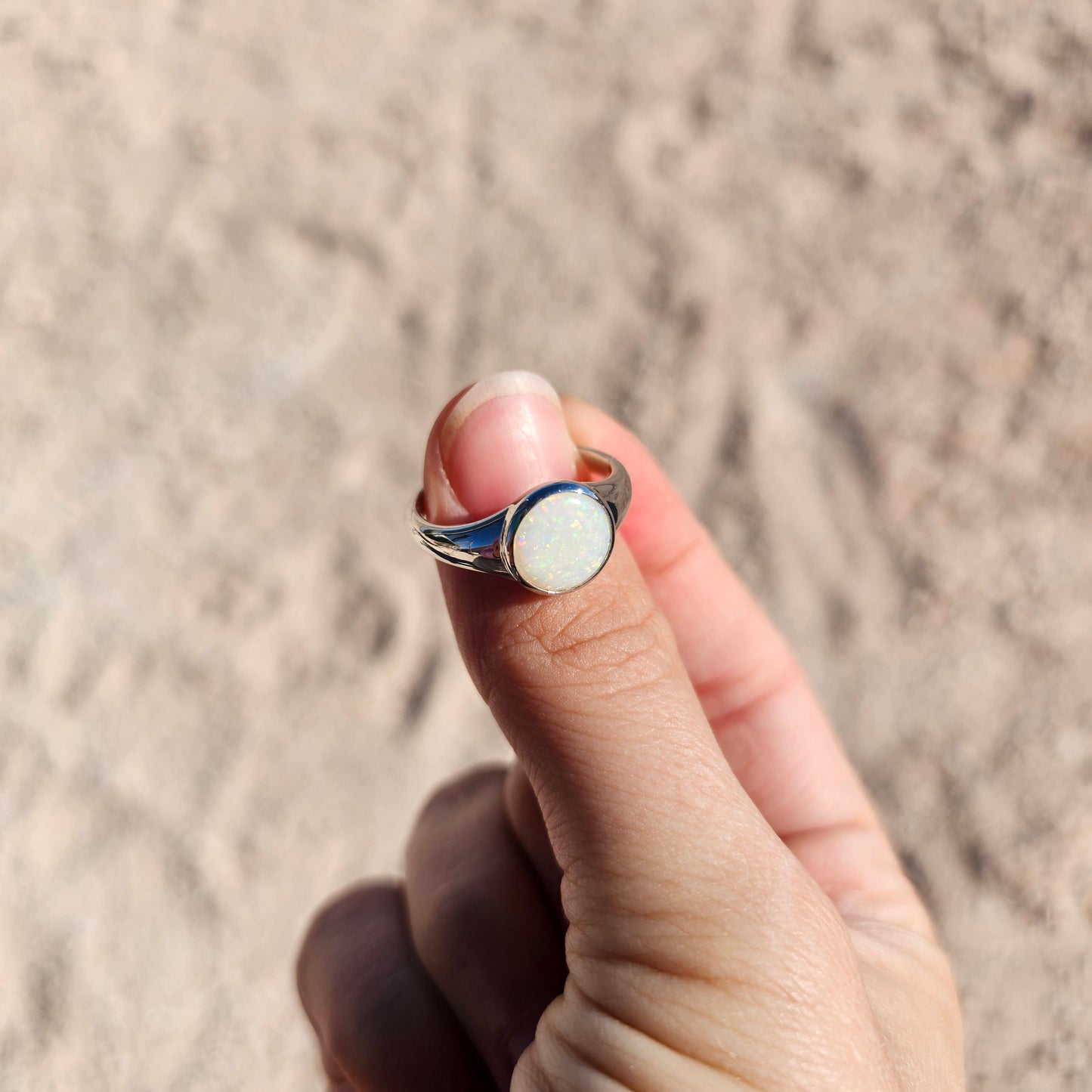 Sterling Silver Opal Ring