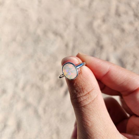 Sterling Silver Opal Ring