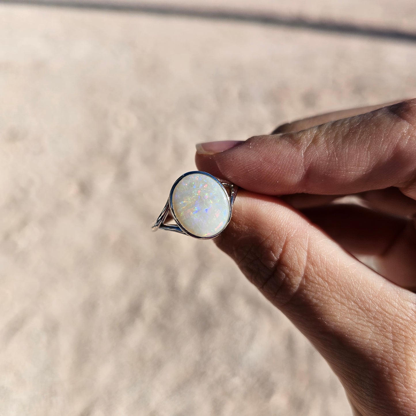 Sterling Silver Opal Ring